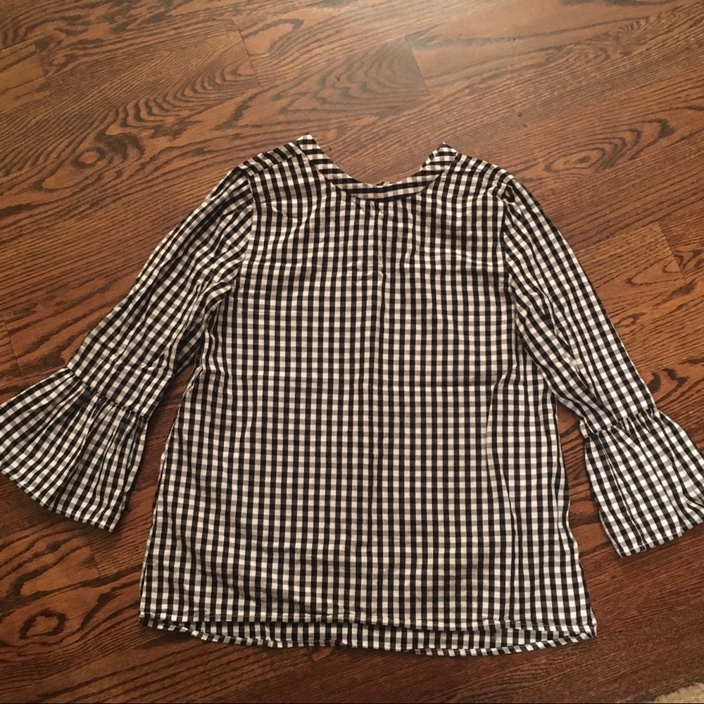 Crown&Ivy ~Gingham Black&White Top ~XL Runs Small!
